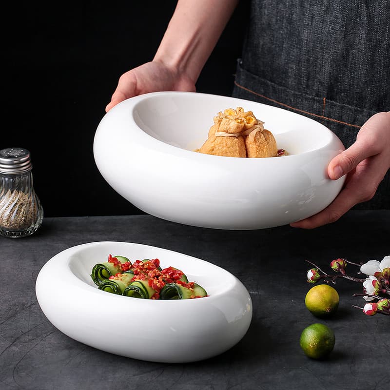 Hotel restaurant creative plates irregular Chinese and Western pasta plates snack snacks fruit salad plates ceramic tableware