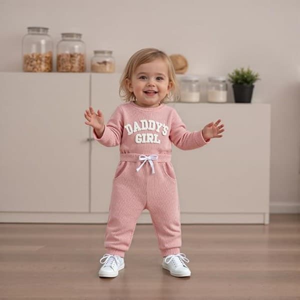 Cross-border trade spring/autumn baby girl long-sleeve embroidered letter DAAAY'S GIRL bodysuit + pants