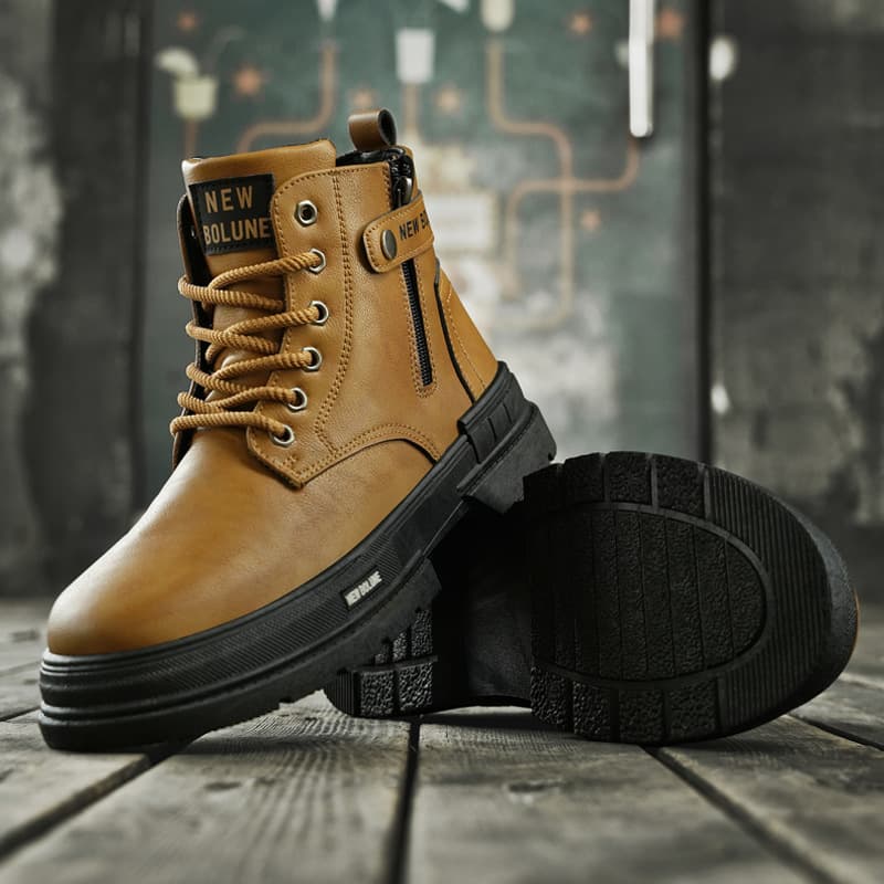 Genuine Martin Boots Men's Autumn Winter New High-Top Men's Shoes British Style Casual Leather Boots Outdoor Sports Work Leather Shoes Men
