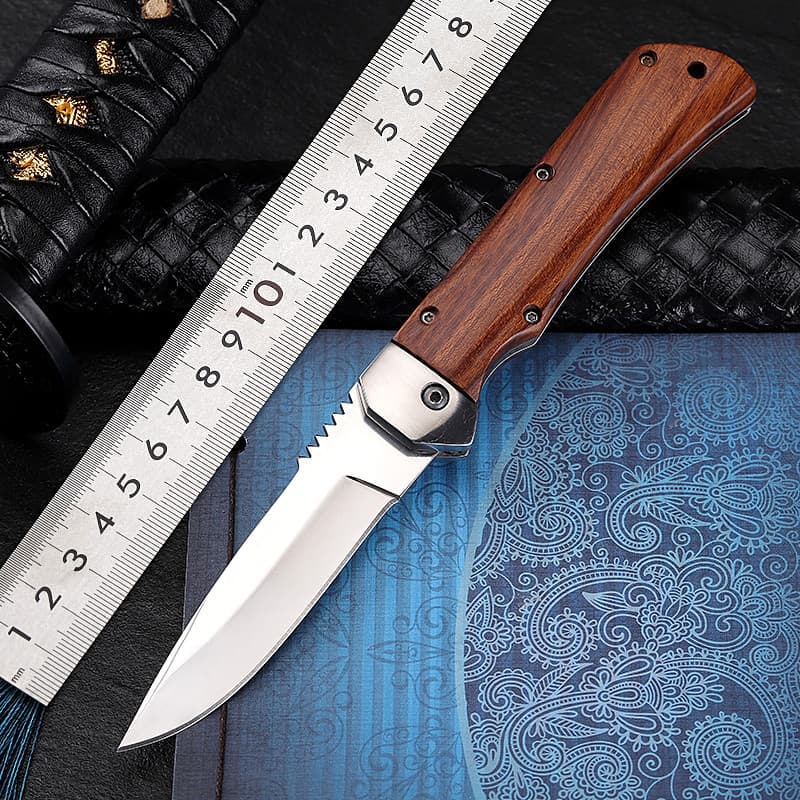 Outdoor pocket knife, high hardness forged hunting knife, wilderness survival tactical folding knife, gift knife