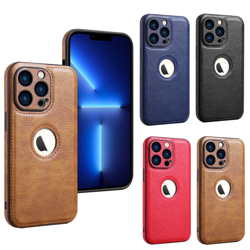 Business style hollow leather case for Apple 18 Pro Max, iPhone 17 Pro Max case, fashionable 16 leather
