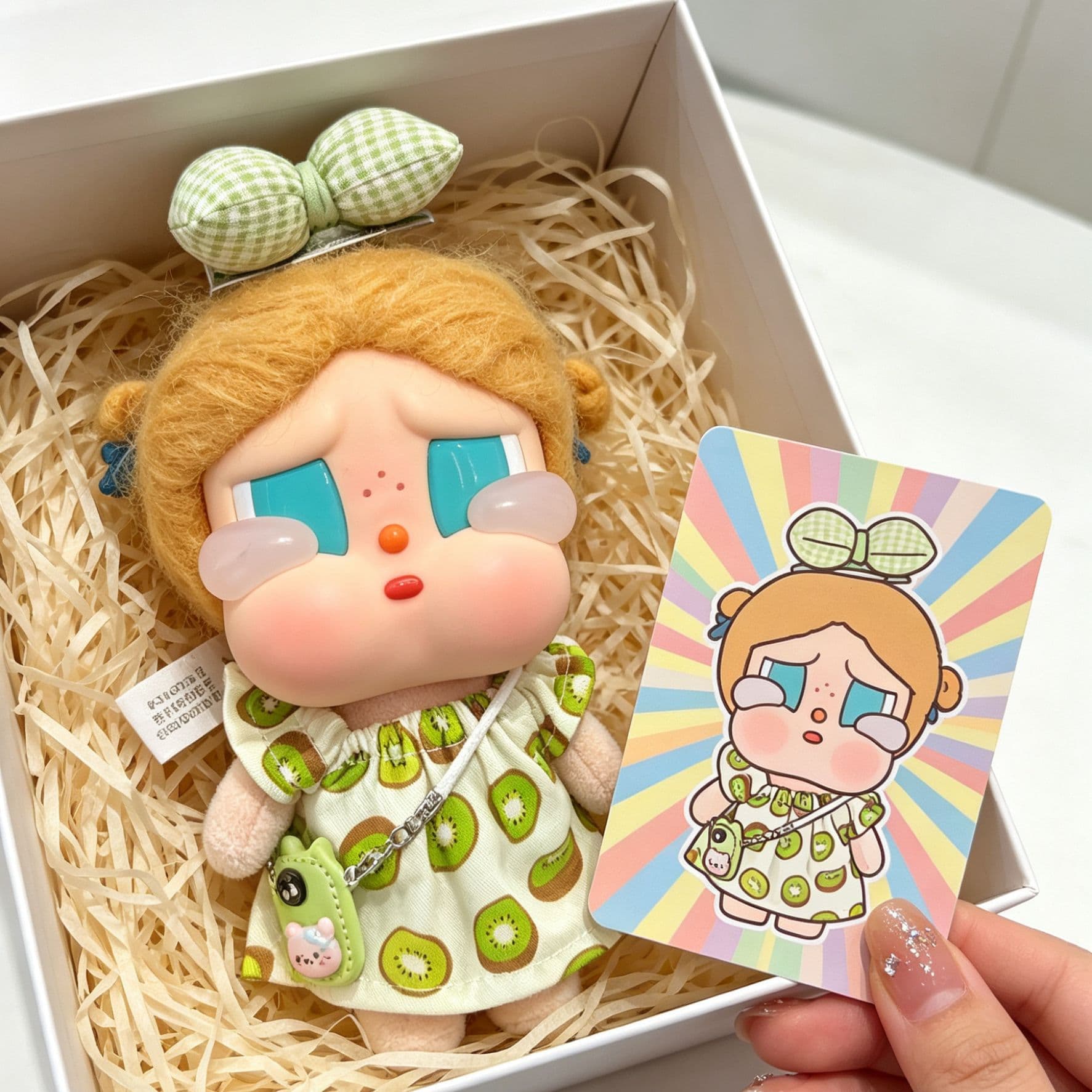2026 new summer baby clothes fresh green skirt 15cm crying baby Gulu Gulu BJD Gazi sister baby clothes