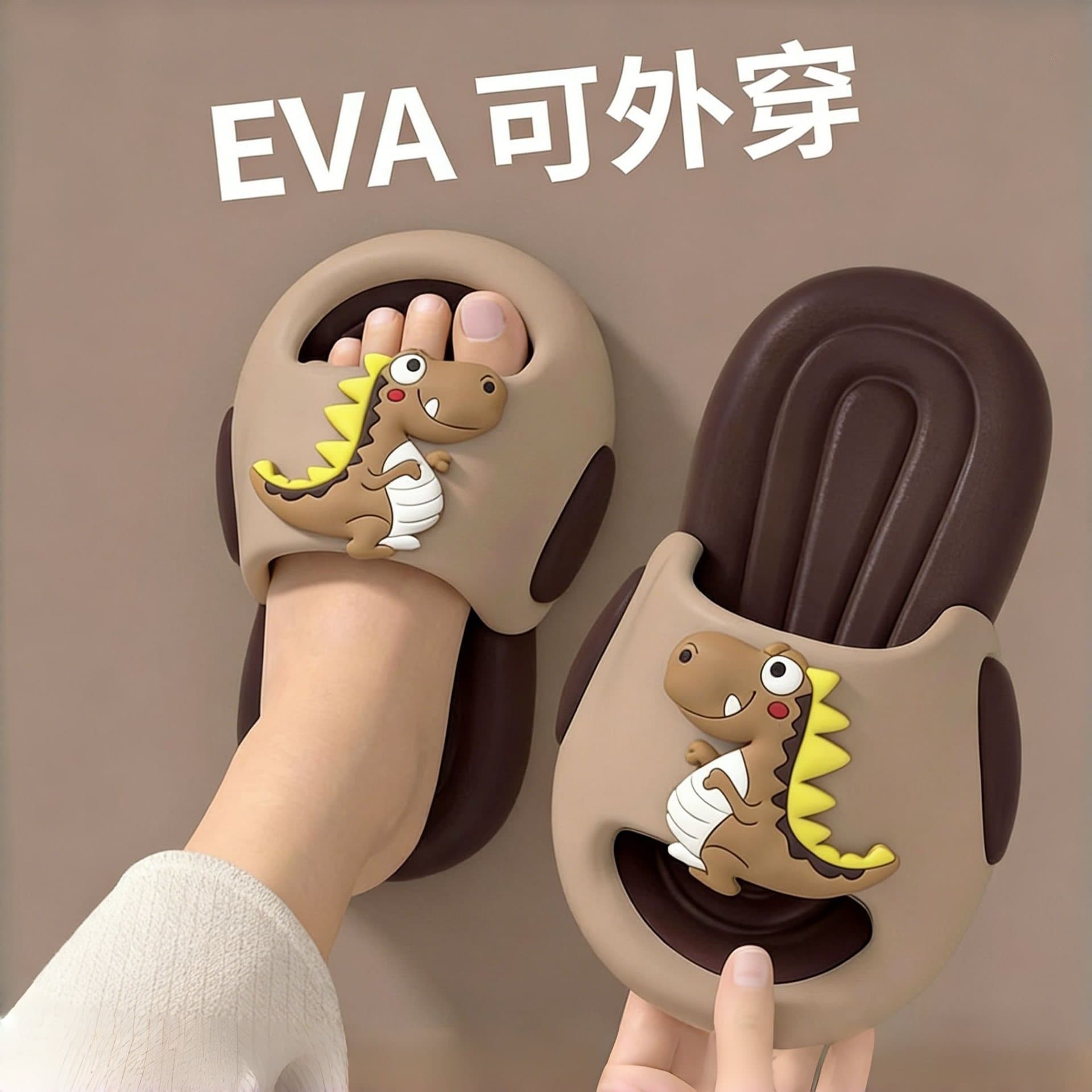 Dinosaur Cartoon Children's Slippers Boys Summer Home Baby Slippers Girls Soft Sole Outdoor Non-Slip Boys Cool Sandals