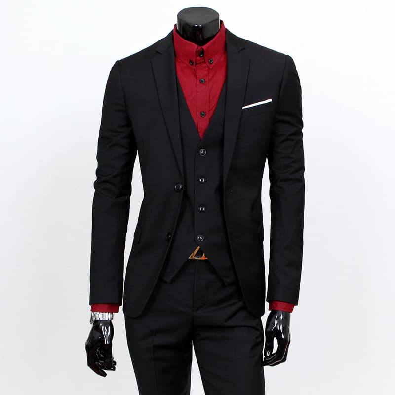 Groom Suit Set Men's 3-Piece British Casual Business Suit Wedding Tuxedo Slim Fit Handsome Export