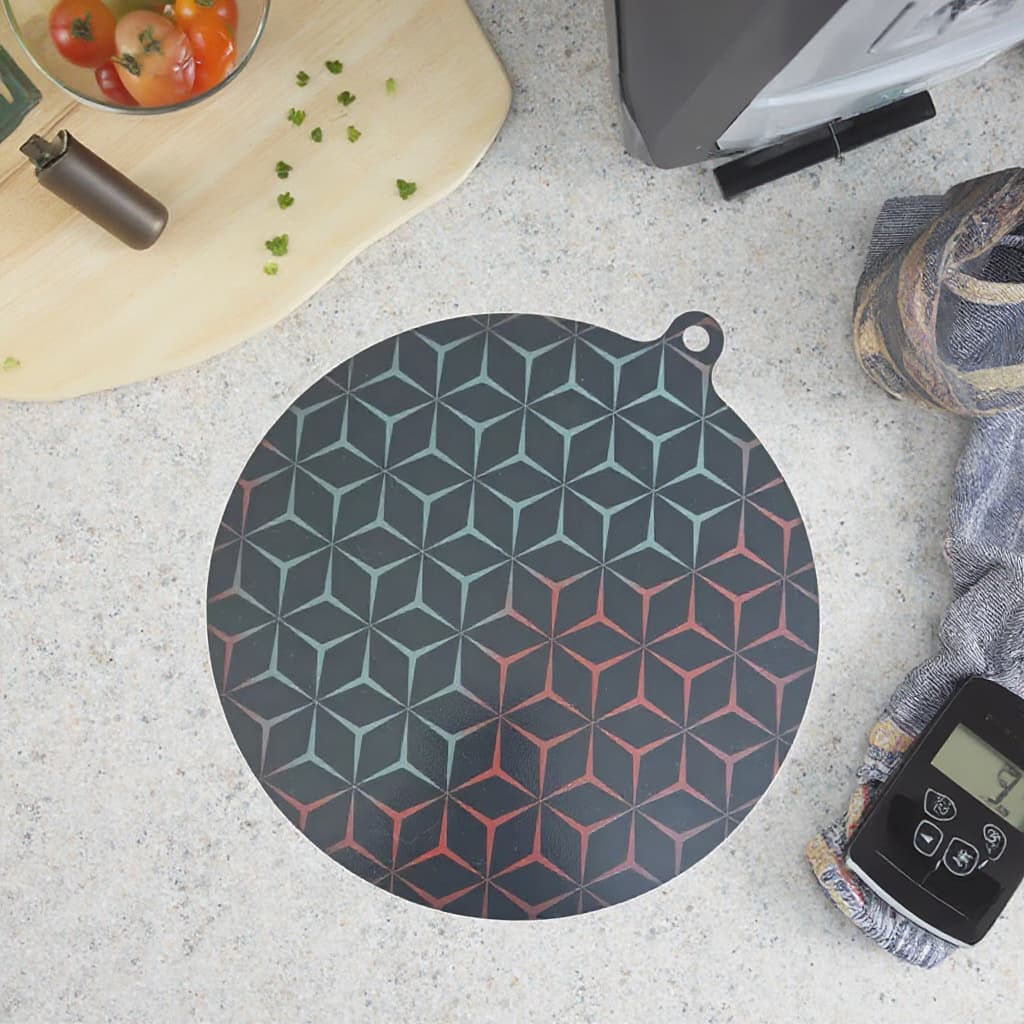 Food-grade diamond-pattern silicone induction cooker mat with temperature-sensitive color change, heat-resistant, anti-slip, and insulating table mat