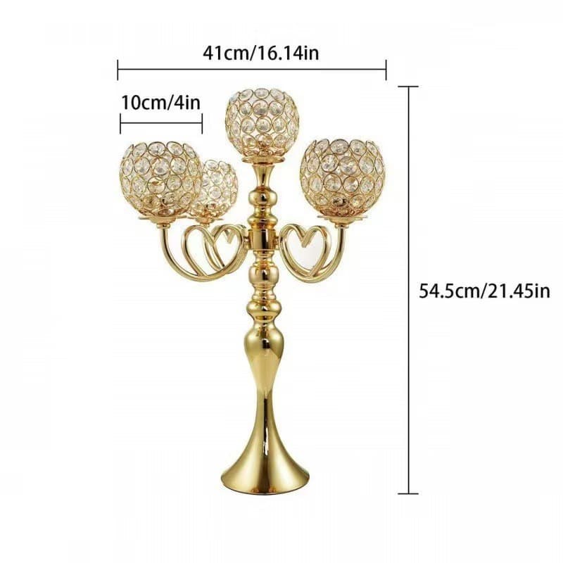 New European Retro 5-Head Candelabra, Creative Light Luxury Candlelight Dinner Decoration, Home Electroplated Decor, Wedding Props