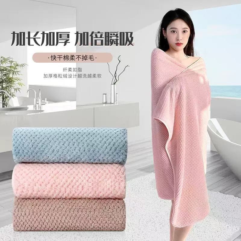 Cross-border coral fleece towel and bath towel set, pineapple pattern, home use, thickened and enlarged towel and bath towel manufacturer wholesale