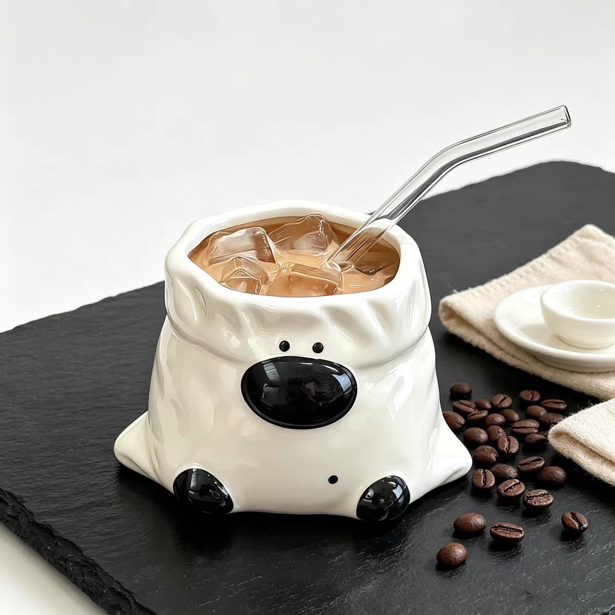 Cute Ceramic Dog Pattern Mug, Creative Coffee Cup for Home, Couples, Office Latte Cup