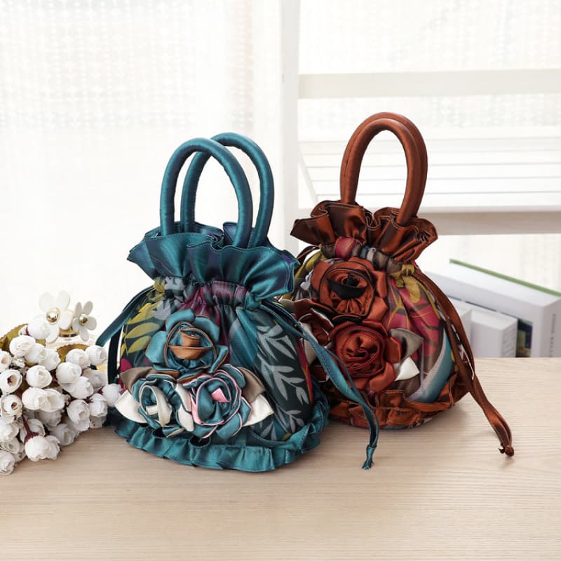 2021 New Arrival Cloth Bag Ethnic Style Portable Women's Bag Lazy Bag Middle-aged Mother's Mobile Phone Bag Large Capacity Cosmetic Bag
