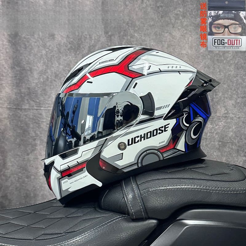 3C Certified Flip-Up Motorcycle Helmet with Integrated Bluetooth Headset, Universal Full Face Helmet for Electric Motorcycles and Scooters