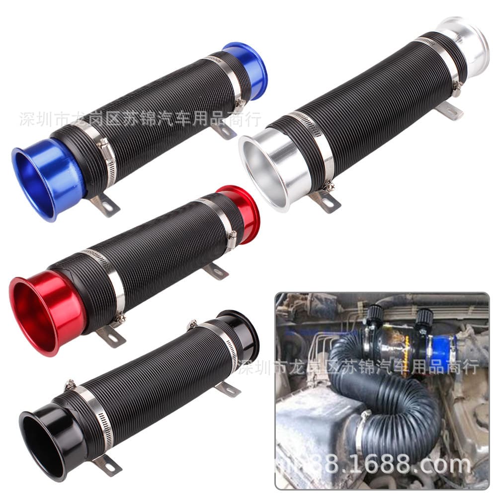 Car Modification 3-inch 76mm Adjustable Intake Ventilation Telescopic Tube Turbo Intake Hose Duct