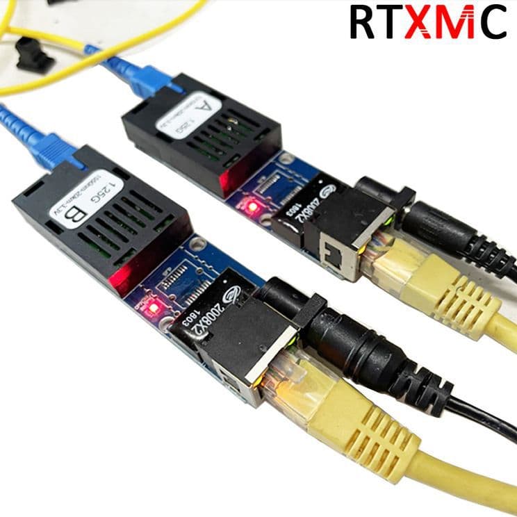 Mini Gigabit 1 Fiber 1 Copper Fiber Optic Transceiver PCBA Board Single Mode Single Fiber SC Mainboard Pair