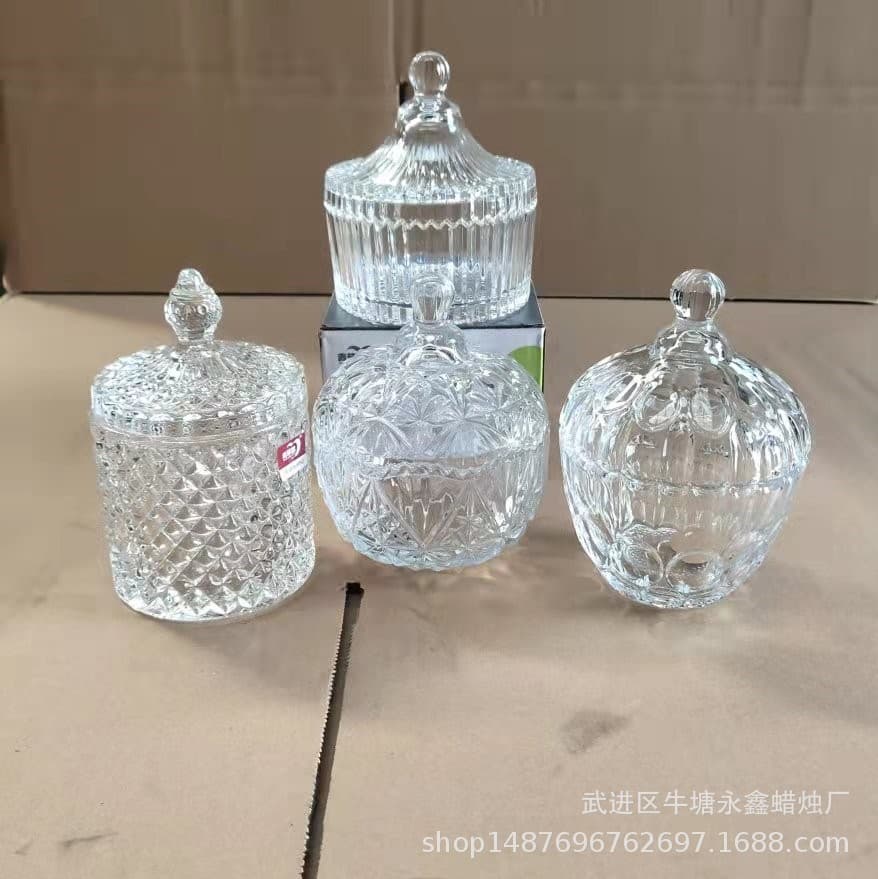 Glass Candle Holder Candy Jar Glass Mongolian Yurt Scented Candle Cup DIY Materials