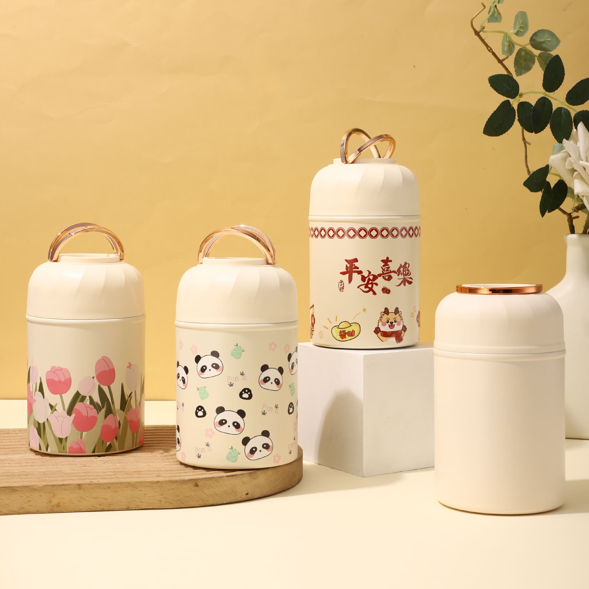 New Style 316 Stainless Steel Double-layer Insulated Cup, Special for Tremella and Bird's Nest Soup, High Aesthetics Tulip Design