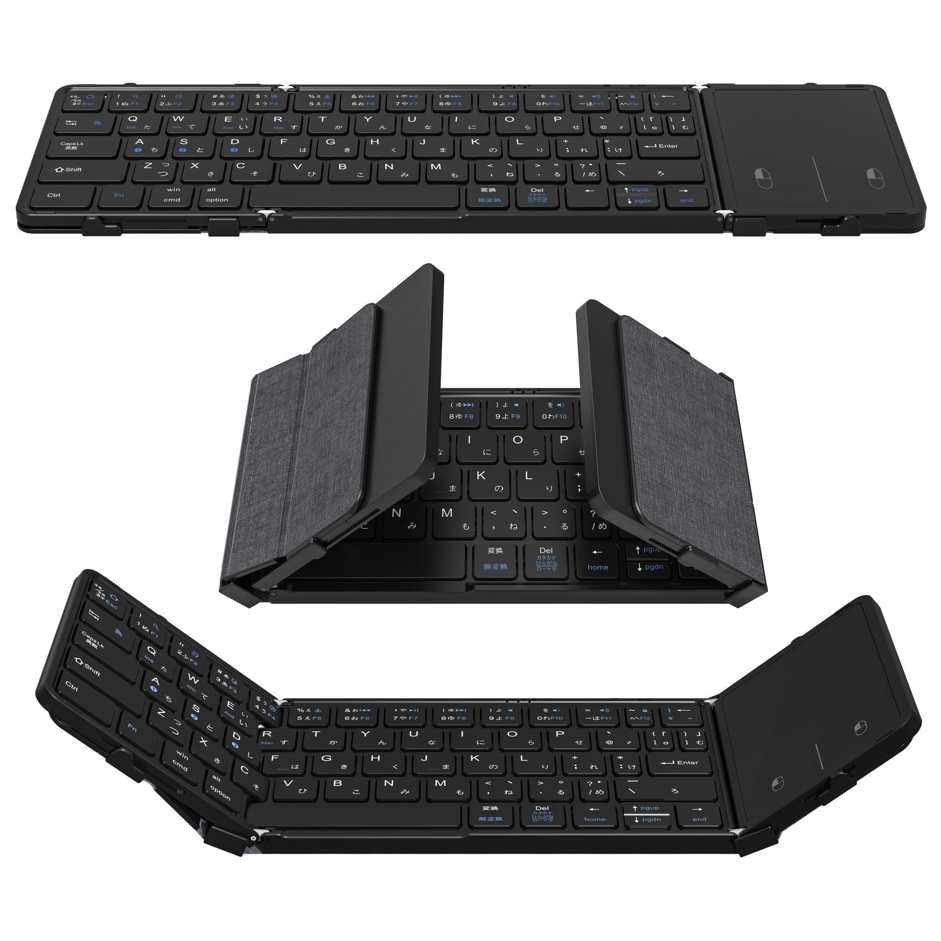 Universal Bluetooth Folding Keyboard for iPad Samsung Three Systems, Business Leather Bluetooth Keyboard