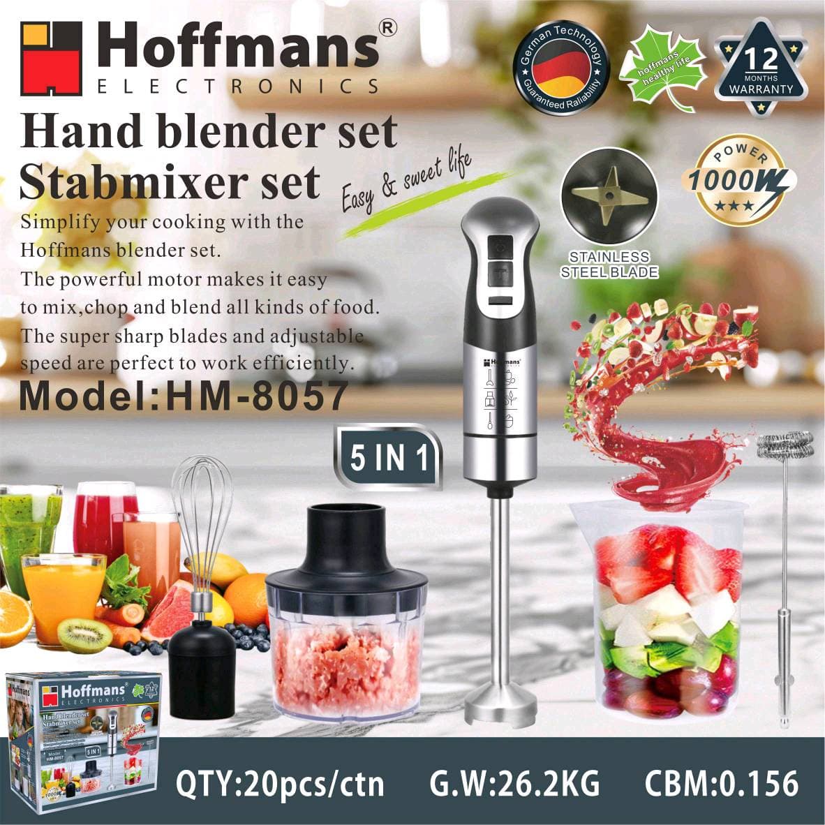 Export Hoffmans Blender 8057 Hand Blender 20pcs/CTN 0.156cbm