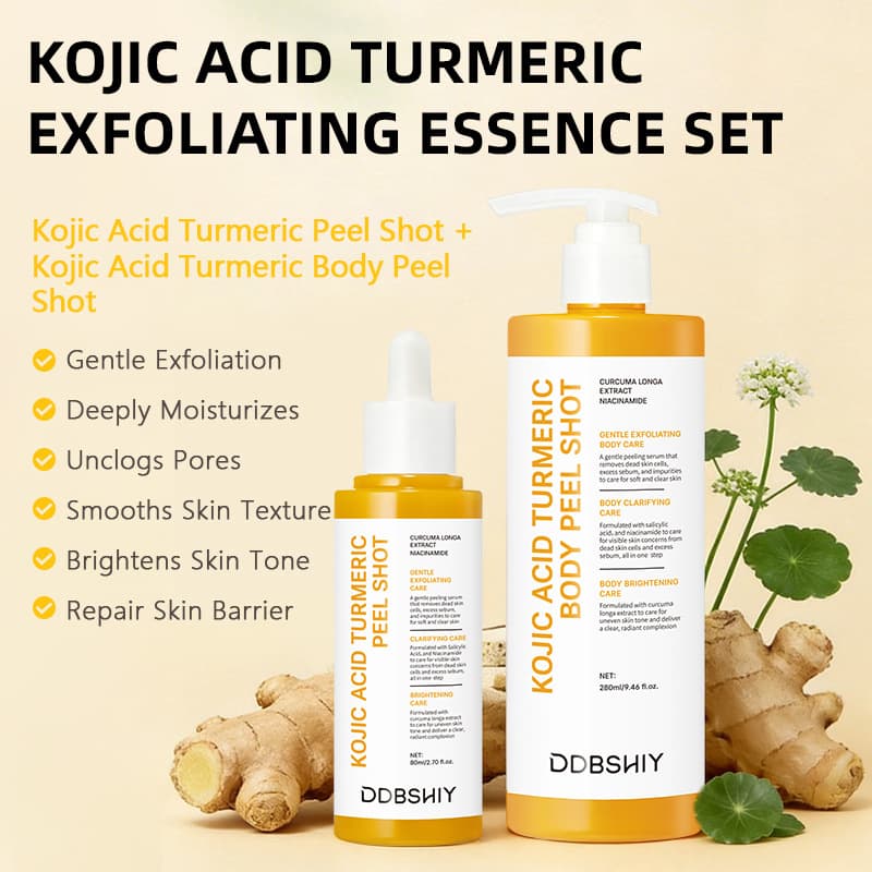 Cross-border TK Hot Selling Turmeric Peel Shot Duo Turmeric Exfoliating Essence Dual-Effect Face and Body