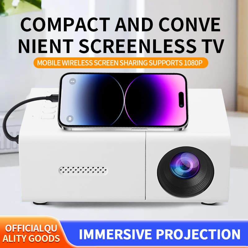 YG300SUSB cross-border micro mini projector home cross-border LED portable projector yellow and white machine hot model