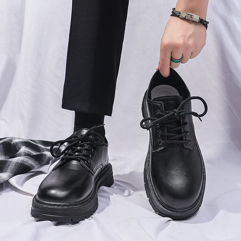 2024 Spring New Breathable Waterproof Chef Shoes Men Trendy Versatile Slip-Resistant Black Leather Shoes Casual Work Shoes