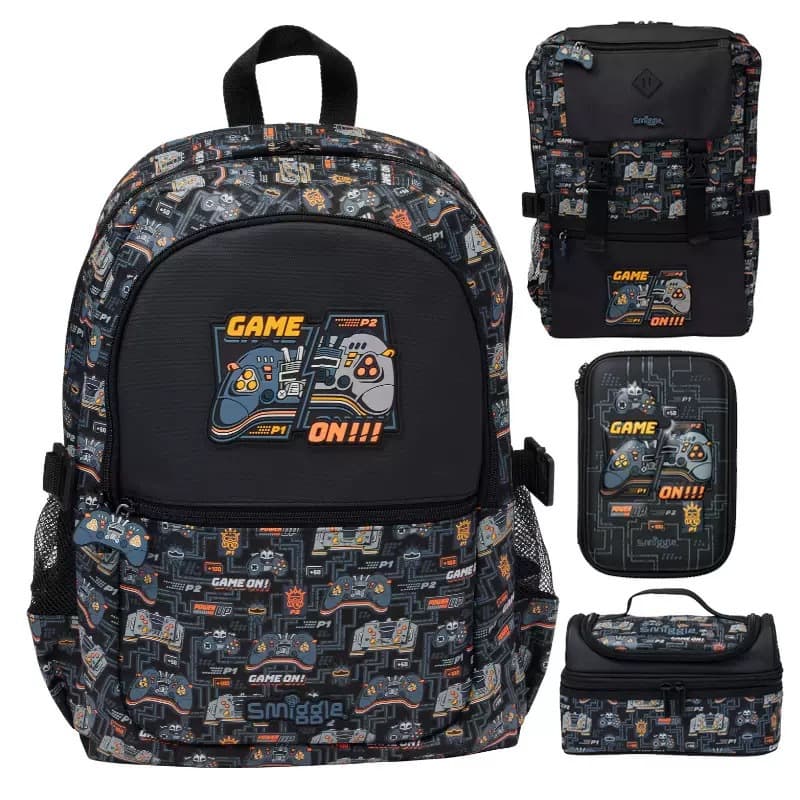 Australian Smiggle Kids Game Console Series Cartoon Large Backpack Student Dual-Shoulder Bag Lunch Bag Pencil Case