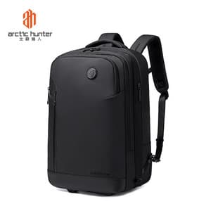 Arctic Hunter Wheeled Backpack, 15.6-Inch Polyester Business Travel Backpack, Lightweight Multifunctional