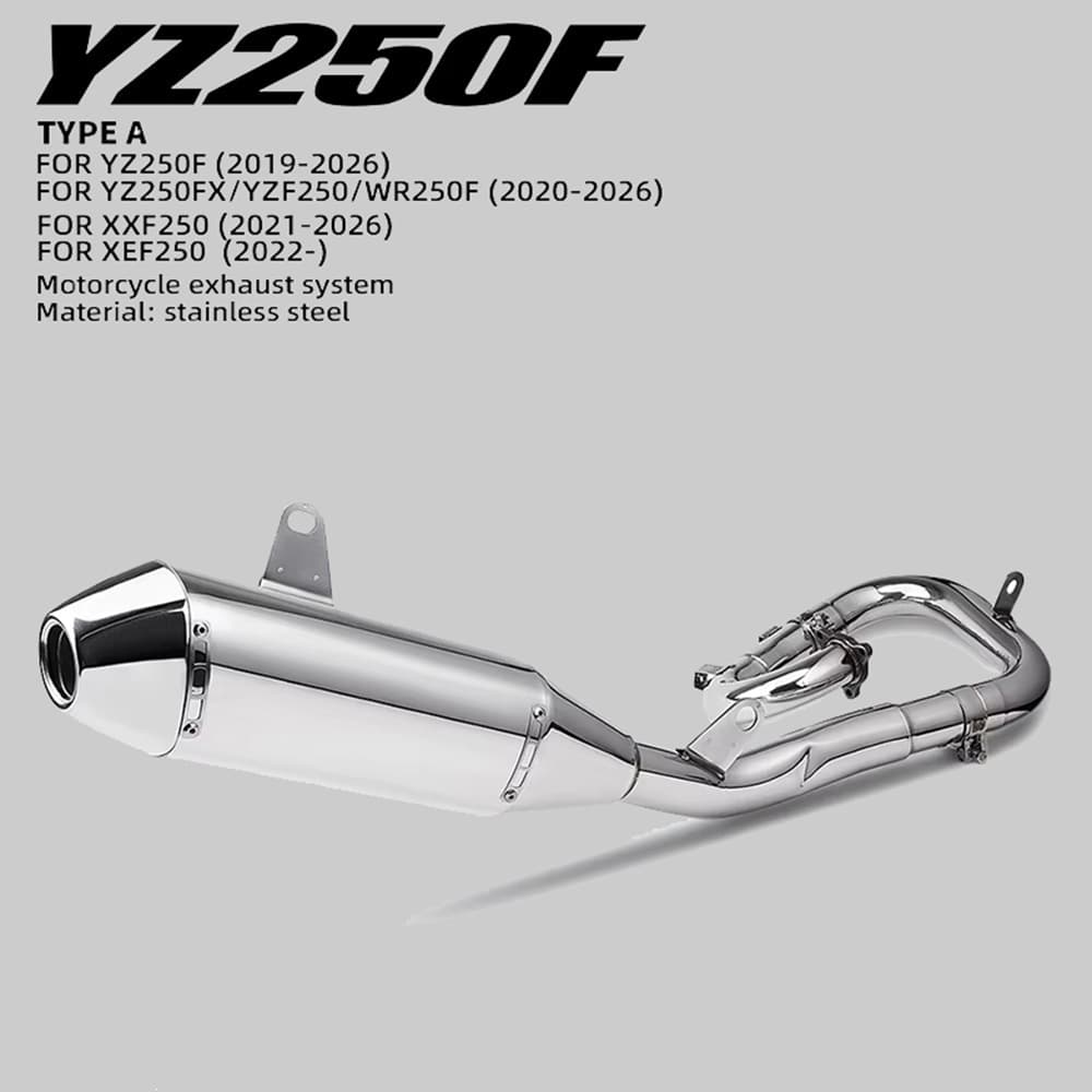 Full section of motorcycle exhaust pipe suitable for YZ250 WR250F XXF250 XEF250 front and rear exhaust