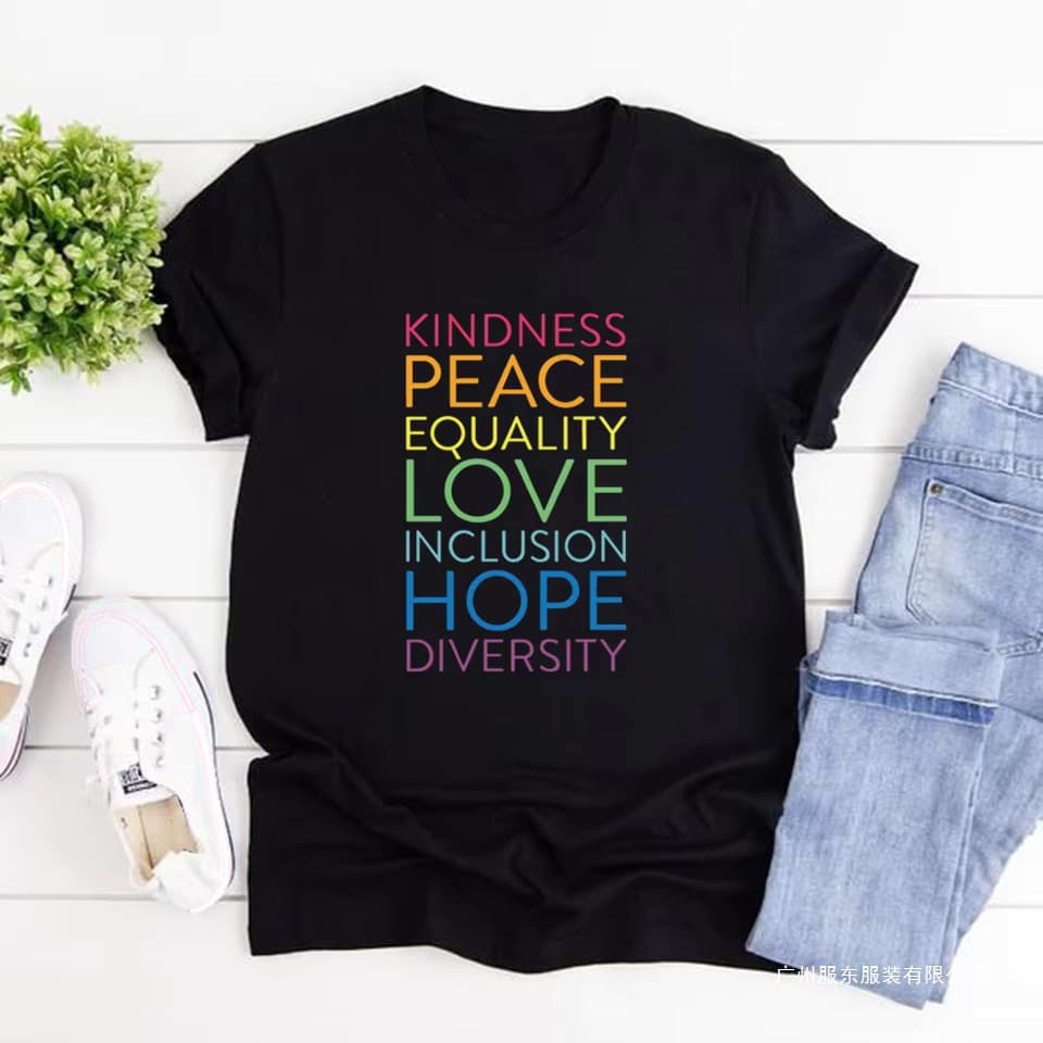 Kindness T-Shirt Peace Love Equality Inclusion Diversity Kindness T-Shirt Women's Short Sleeve T-Shirt Inclusion Matters T-Shirt