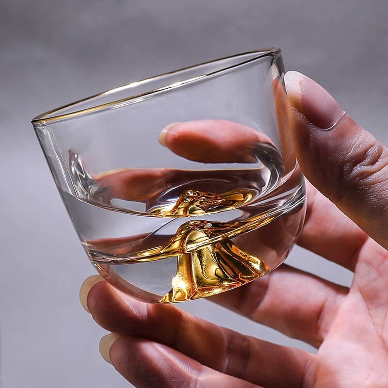 Hidden gold cup, mountain cup, master cup, Kung Fu tea cup, high-end tea set, tea ceremony, luxury anti-scalding and anti-fall glass tea cup