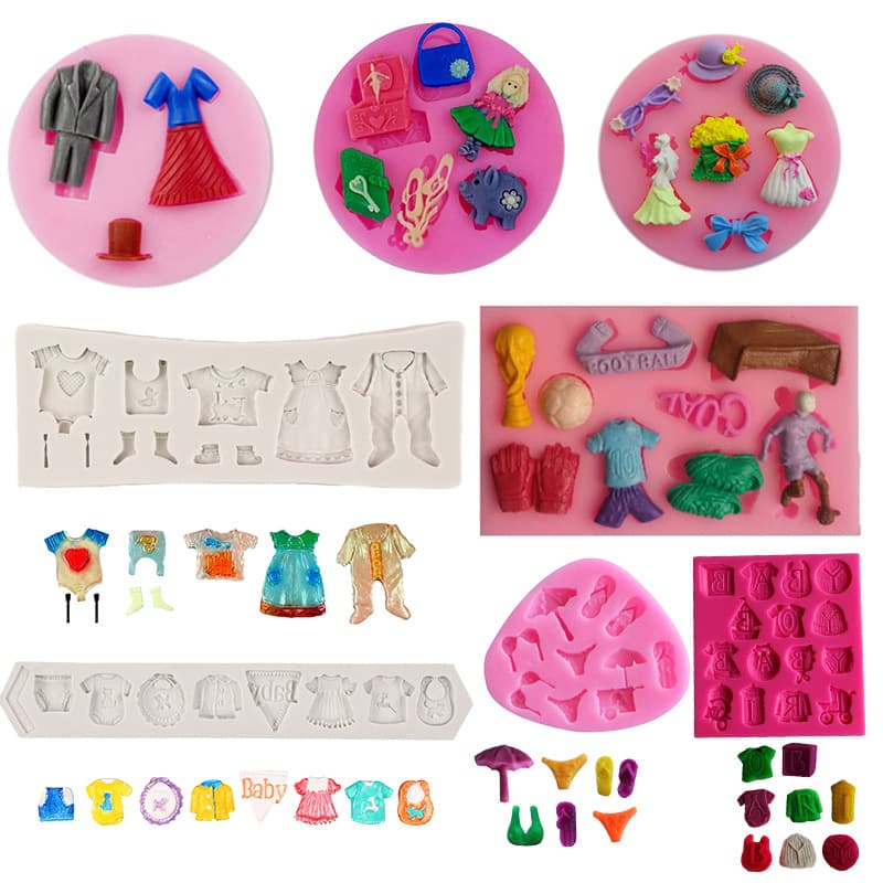 Baby Shoe Fondant Cake Mold, Baby Clothes DIY Chocolate Pastry Decoration Dessert Silicone Mold