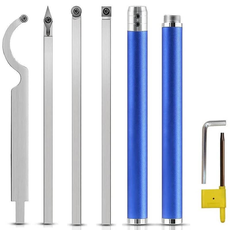 Insert Wood Turning Lathe Tool Set Aluminum Alloy Handle Carbide Blade Stainless Steel Extension Bar
