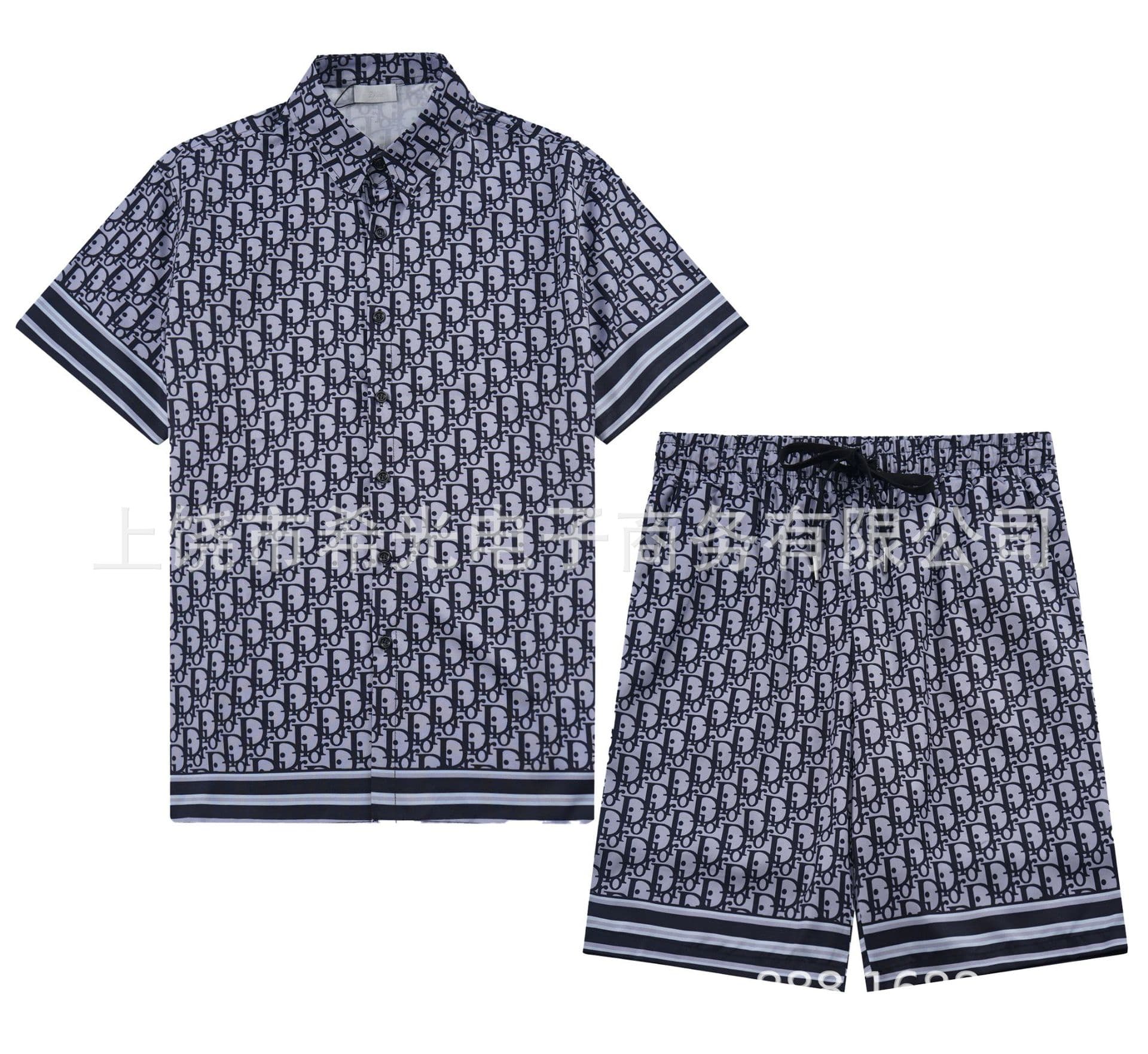 Dijia Full Print Short Sleeve Shirt Set Premium Fabric Casual Shorts Shirt Sport Unisex Cross-border Set
