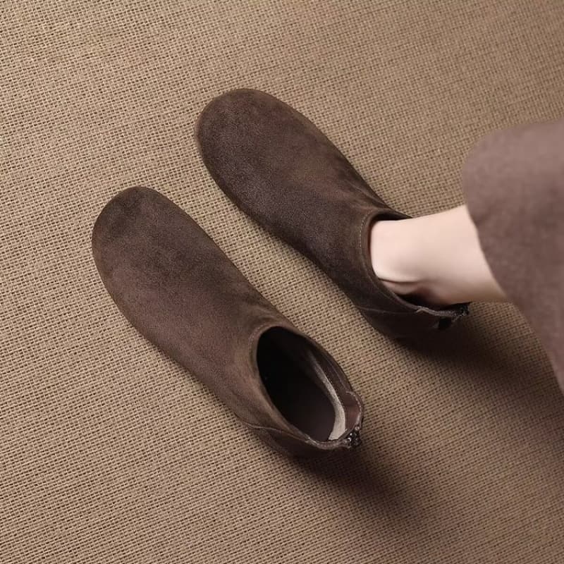 Brand Flat Birkenstock Ankle Boots Women 2025 Autumn Winter New Lined Slim Fit Boots French Style Mom Ankle Boots Martin Boots Head