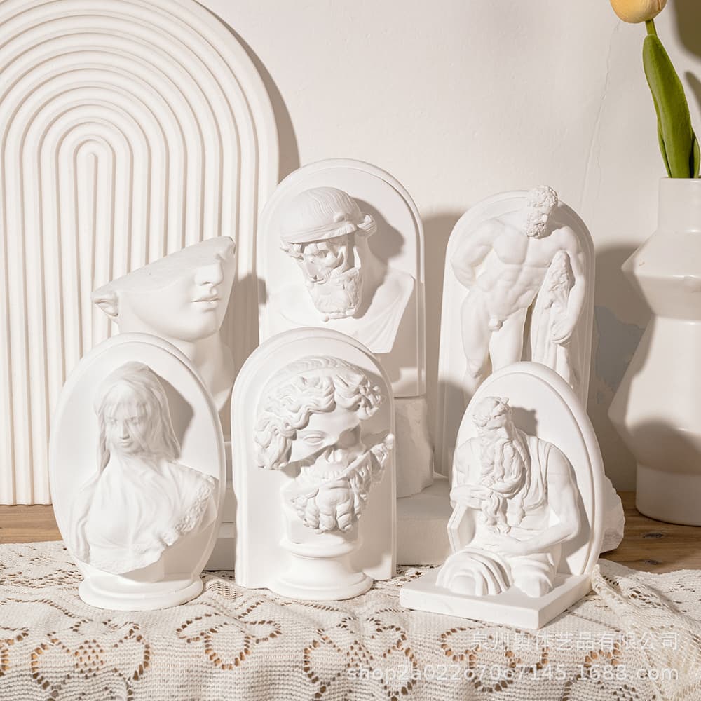 European Roman Sculpture Vintage Bookend Office Study Book Stand Desktop Book Organizer Home Decor Ornament