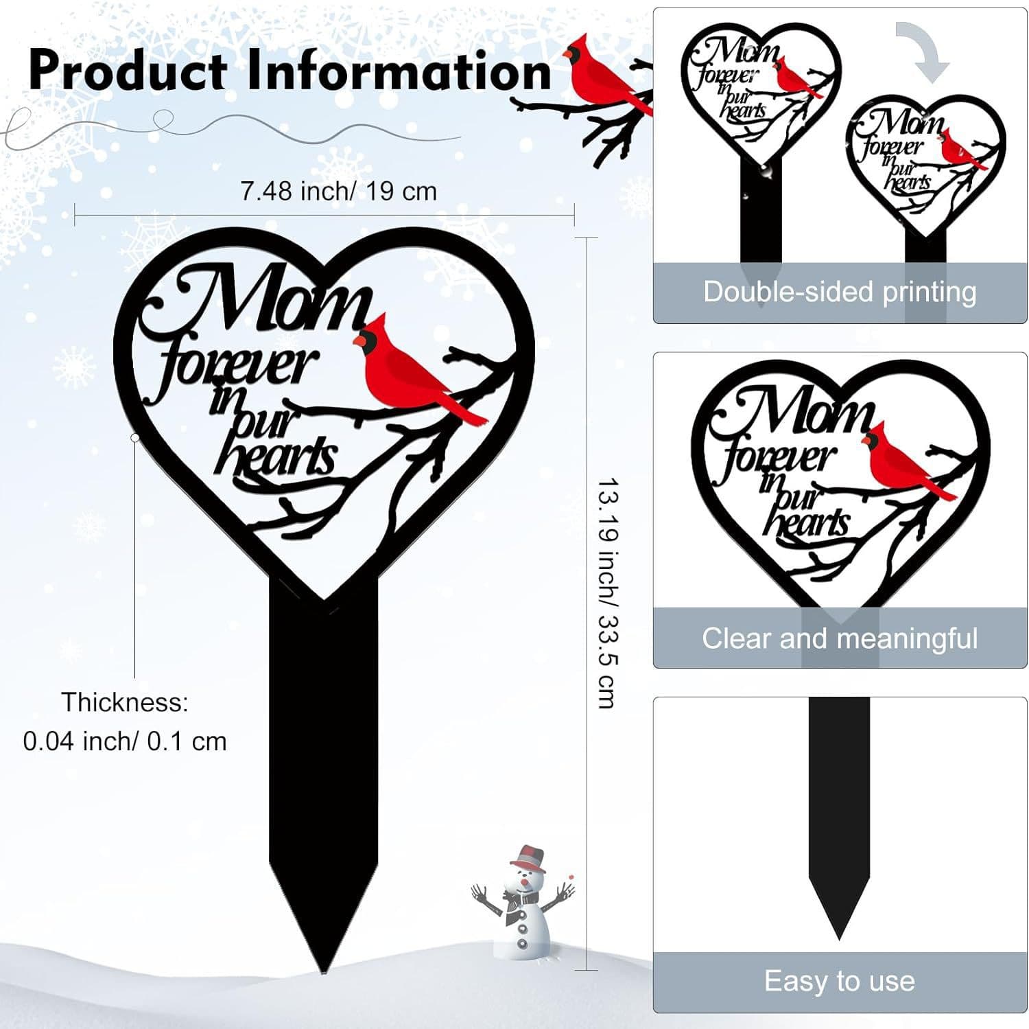 Cross-border wholesale hot-selling Memorial Grave Marker Heart Shaped commemorative cemetery markers.