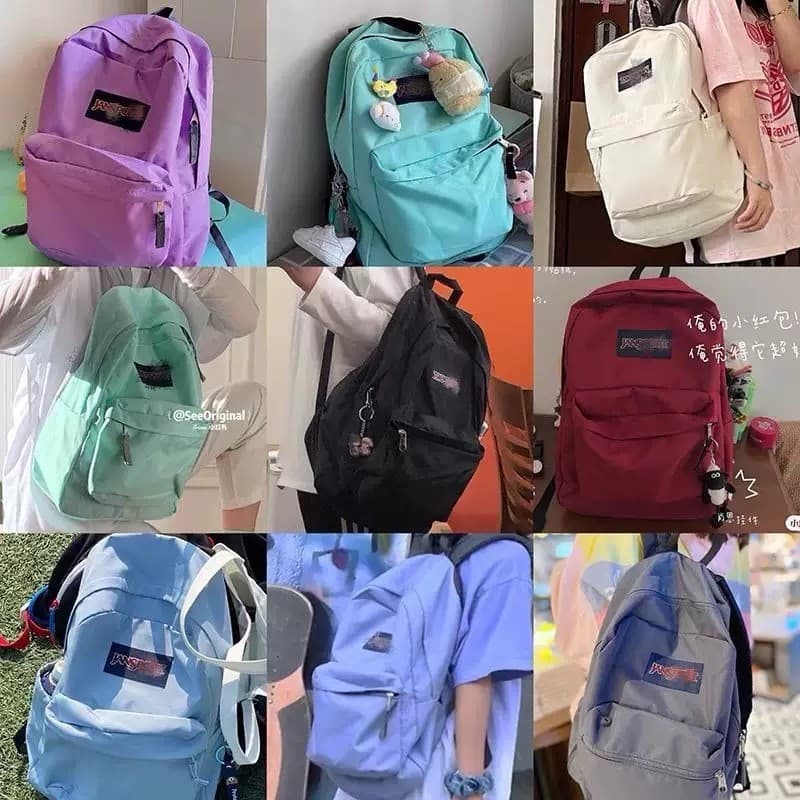 New js backpack Jasper same style male and female student school bag side pocket computer layer large capacity backpack leisure