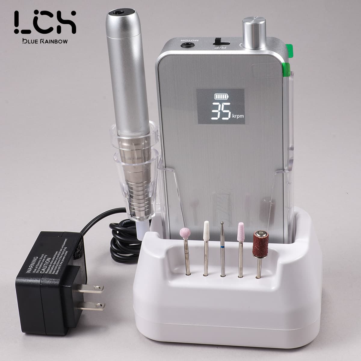 Nail Hollow Cup Grinder Rechargeable Portable Nail Drill for Acrylic Removal, LED Light Pre-treatment Nail Grinder