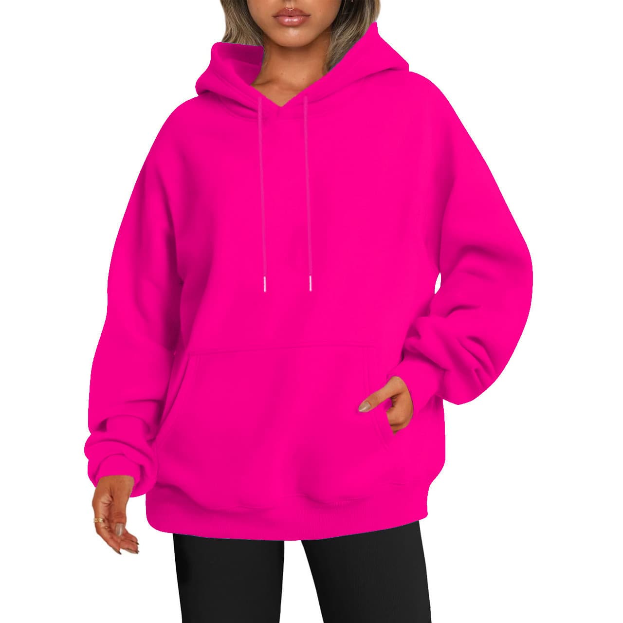 Amazon European and American Oversized Drop Shoulder Sleeve Hooded Sweatshirt Independent Station Women's Autumn Thick Hooded Sweatshirt