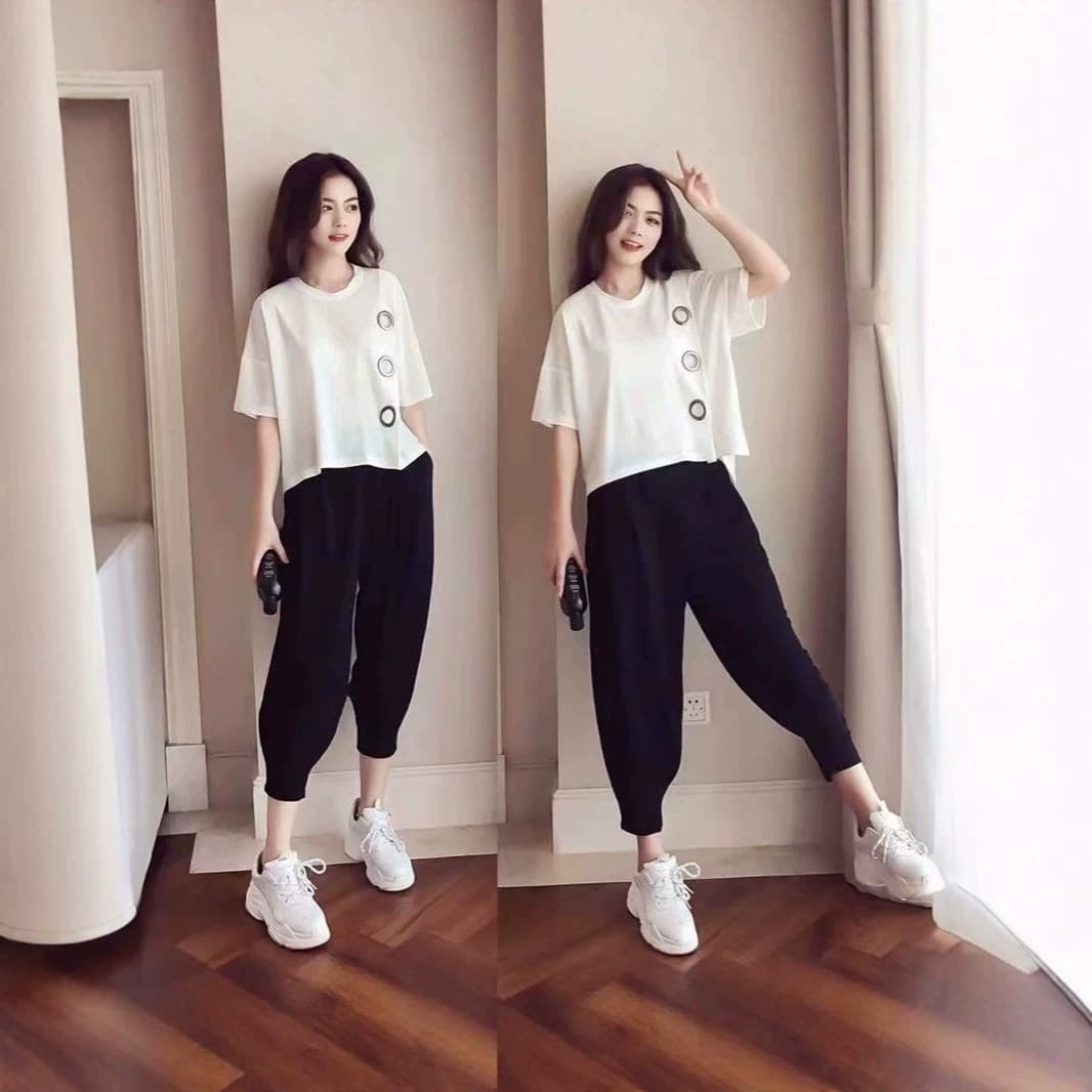 Original factory stock!!! Women's plus size harem pants set, new summer style, elegant, slimming, flattering, and youthful.