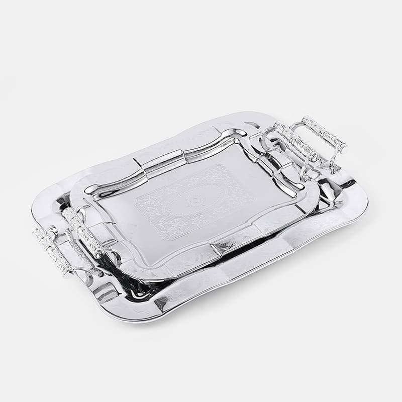 European retro stainless steel fruit plate KTV restaurant serving plate entertainment venue hotel tableware storage tray