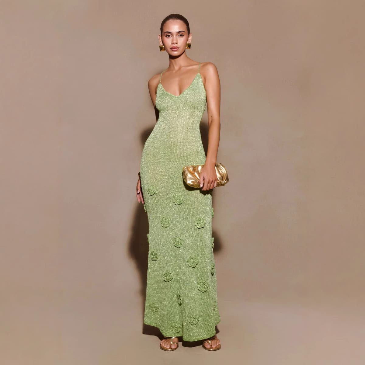 European and American women's knitted suspender skirt new dress women's summer long skirt beautiful back v-neck summer thin slim fit skirt