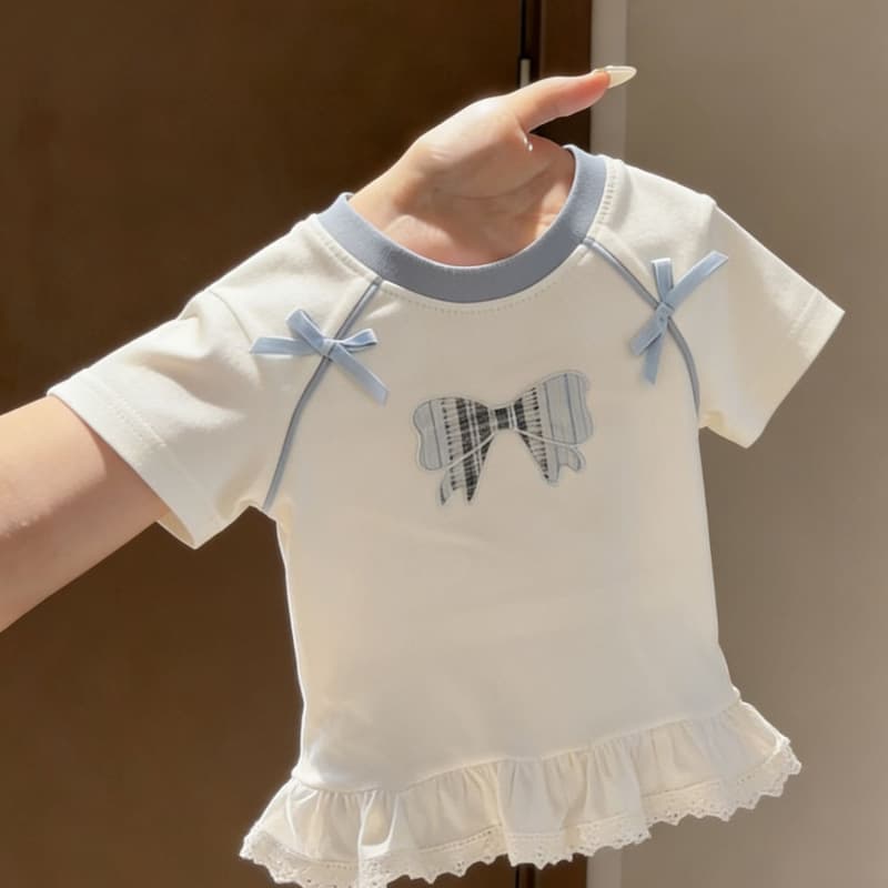 Summer New Korean Stylish Cute Heavy Craft Girls Kids Baby Cute 3D Butterfly Short Sleeve T-Shirt Trendy