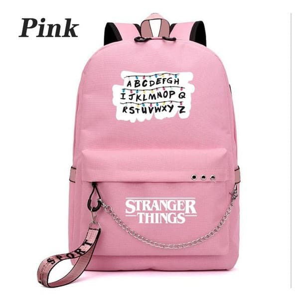 Stranger Things Crossbody Backpack with USB Charging Chain, Student School Bag, Export Backpack
