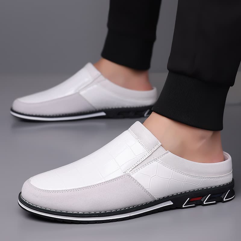 Cross-Border Prince Men's Half-Slipper Leather Shoes Size 51 Backless 52 Men's Casual Lazy Slippers Large Size 53 Baotou Slippers