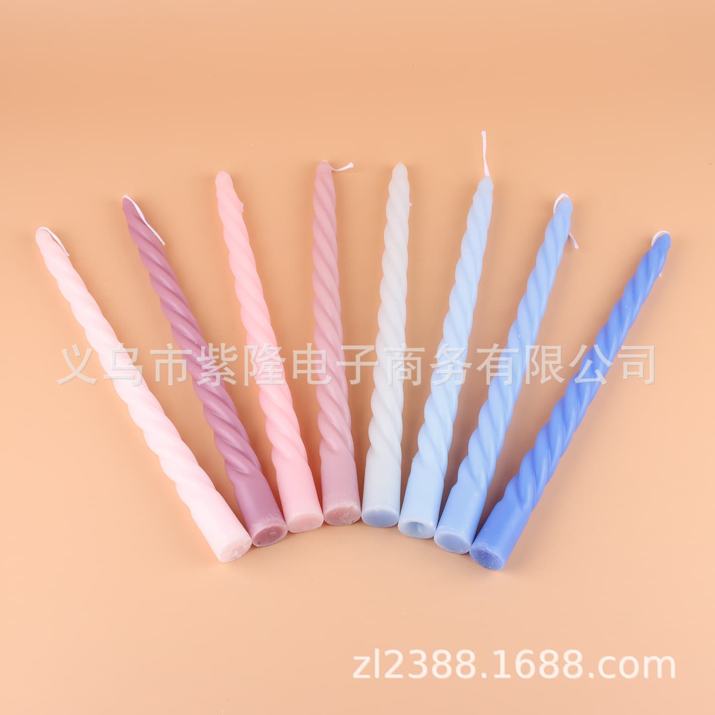 Light Luxury European Style Macaron Gradient Color Spiral Long Stem Candles Birthday Party Wedding Banquet Smokeless Spiral Candles