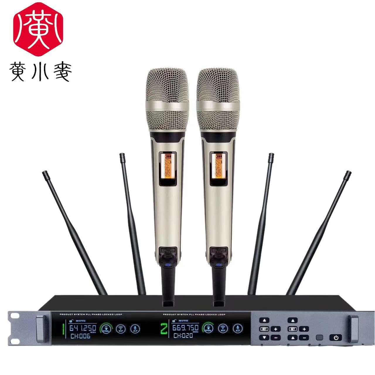 Wireless Microphone Set 1-to-2 Charging Microphone for Singing, Stage Performance, KTV, Lapel Microphone
