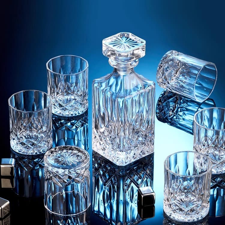 European Style Whiskey Glass Decanter Set Star Diamond Luxury Home Wine Decanter High-End Crystal Glass Liquor Wine Set