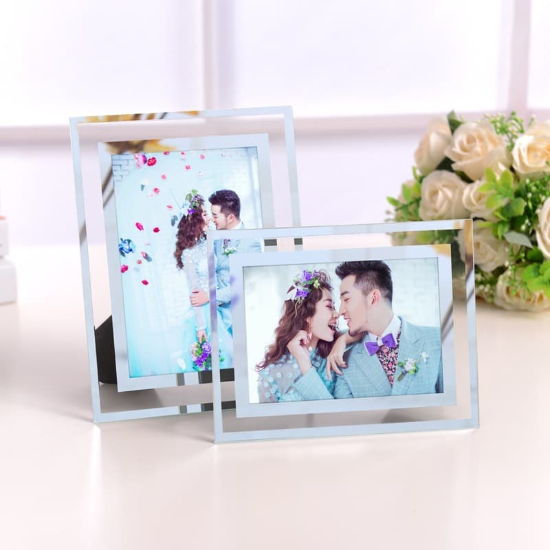 Crystal Glass Photo Frame Certificate Frame A4 6 7 8 Inch Photo Frame Tabletop Display, Frame for Children and Baby Photos