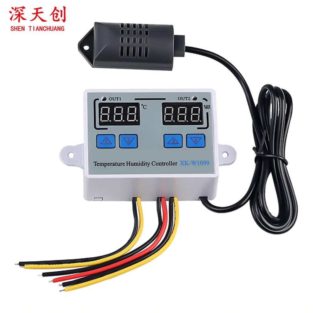 XK-W1099 intelligent digital display temperature and humidity controller, dual-purpose temperature and humidity control, greenhouse incubation and constant humidity