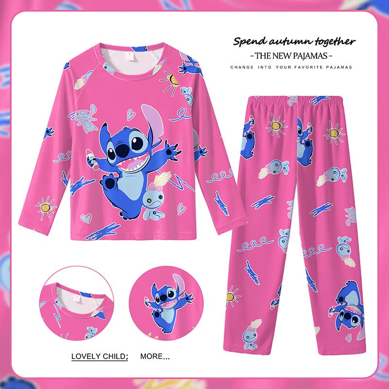 2025 New Children's Pajamas Spring Autumn Boys Girls Homewear Long Sleeve Cartoon Kids Set Thin