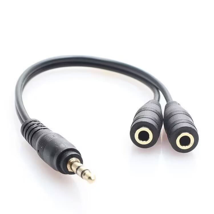 Gold-Plated Headphone 1-to-2 Audio Splitter Cable, 3.5mm Male to Dual 3.5mm Female, Headphone Couple Cable